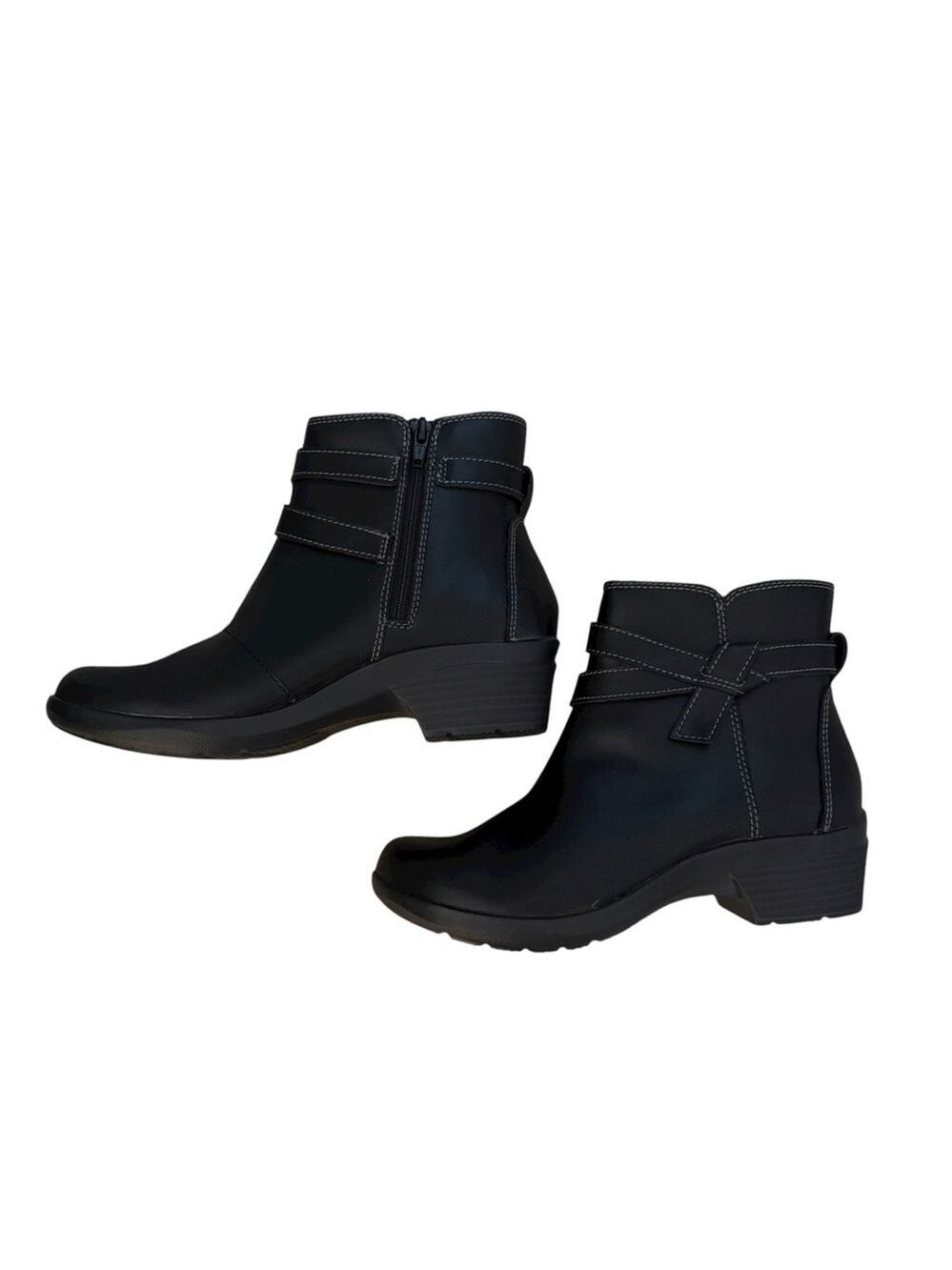 Clark’s Collection Women’s Angie Spice Black Leather Boots Size 7 - Picture 2 of 11